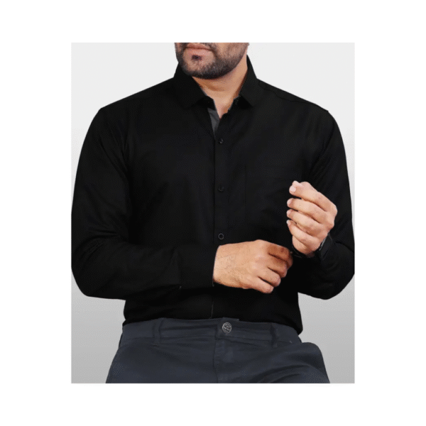 Men Regular Fit Solid Button Formal Shirt